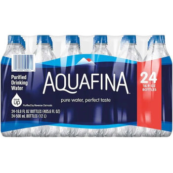 北大荒国内现货加拿大原装进口AQUAFINA纯净水500ml*24瓶天然饮用水蓝盖 整箱24瓶装保质期至24年-11月