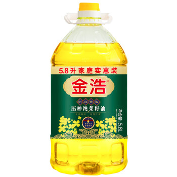 金浩（JINHAO） 食用油 非转基因 一级压榨  纯菜籽油5.8L