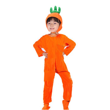 乔庭拔萝卜老爷爷演出服 儿童话剧兔子黄狗老鼠花猫奶奶萝卜游戏表演 伥袖橙色萝卜 100cm