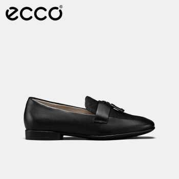 爱步（ECCO）单鞋女 春夏牛皮软底粗跟皮鞋女 安妮208523 黑色20852351052 37