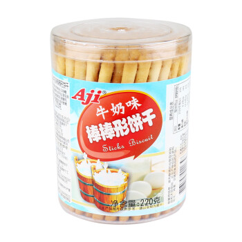 Aji 手指餅幹牛奶味220g/罐 兒童零食 寶寶零食 棒棒形餅幹 休閑零食