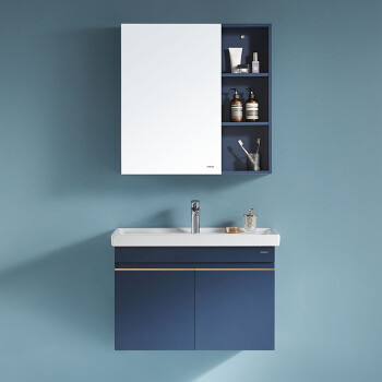 箭牌（ARROW）现代简约北欧风轻奢超大储物空间PVC慕凡系列浴室柜 
 不包安装 APG8G3238-M宝蓝色