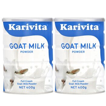 佳乳达（Karivita）新西兰进口原装全脂高钙纯羊奶粉成人女士青少年中老年无添加蔗糖 400g*2