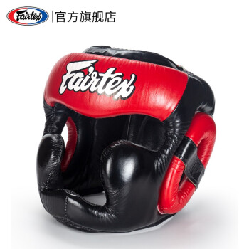 Fairtex拳击头盔防护菲泰拳击护头HG13泰拳成人儿童男女士散打用品泰国 红黑色 M