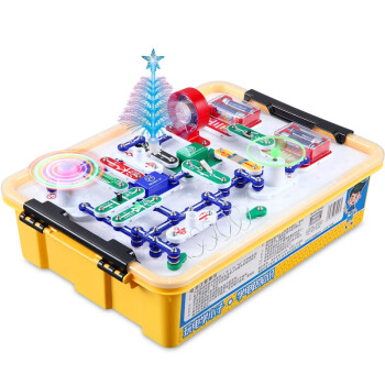好沐音（haomuyin）电子积木电路拼装玩具STEAM科学实验男女孩启蒙编程儿童新年礼物 酷炫版收纳盒版