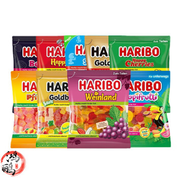 哈瑞宝（HARIBO）德国哈瑞宝软糖网红小熊软糖橡皮糖酸水果糖果 混合口味175g*4袋可备注