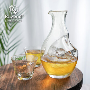 RAZEND饮山吹丨日式清酒酒具套装 创意冷酒梅子酒清酒杯 家用玻璃冰酒壶 一壶二杯