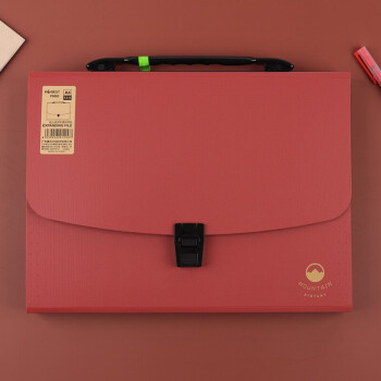 康百（KOBEST）手提收纳册便携整理袋办公档案夹分类a4资料夹多功能文件夹大容量风琴包多层试卷夹 F9092-红色