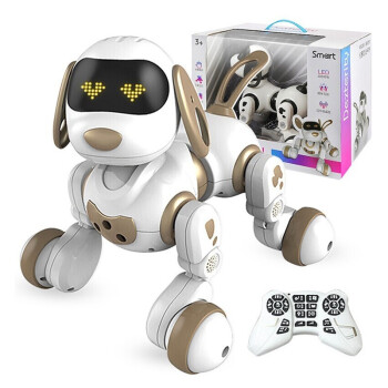 盈佳智能机器狗儿童遥控机器人玩具男孩跳舞机械狗宠物狗儿童节礼物 迪卡特-金色