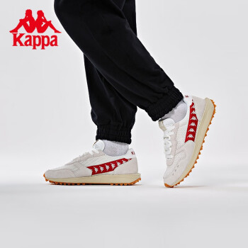 Kappa卡帕串标复古跑鞋情侣男女运动鞋休闲旅游鞋K0BY5MM26 韩国白 樱桃红-012 43209元