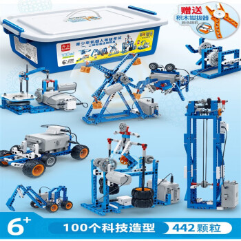 好沐音（haomuyin）可编程机器人电子拼装科教积木电动齿轮男孩玩具儿童生日礼物 邦宝ET600机器人考试一二