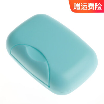 易旅 旅行香皂盒创意锁扣肥皂盒防水防漏糖果色带盖手工皂盒子 大号清新蓝