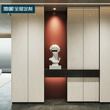 顶固全屋定制家具 实木衣柜推拉门家用衣柜卧室轻奢衣帽间定制开放式衣橱柜边柜储物柜 森屿系列 预约定金