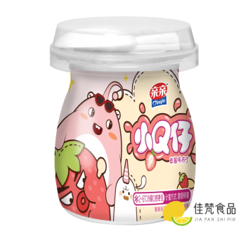 亲亲（Qinqin）小Q仔香草冰淇淋味牛奶布丁含乳型果冻包装盒儿童休闲零 小Q仔草莓味-4杯
