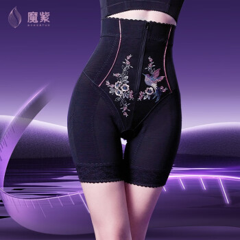 魔紫体雕美容院美体高腰提臀收腹收大腿模具塑身裤MK62 黑色 M