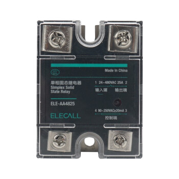 伊莱科（ELECALL）三相SSR小型固态继电器24V单相固态调压器直流控交流220V 交流控交流 ELE-AA4825 单相