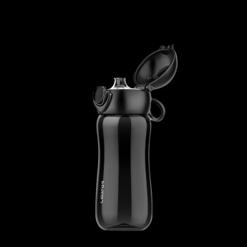 雷德夫（LEIDFOR）tritan带吸管运动水杯 便携男生儿童直饮水壶 中秋礼品礼物 软嘴直饮款-魅力黑400ml