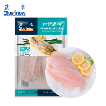蓝雪 冷冻巴沙鱼片ASC认证680g 3片袋装 去刺去骨 火锅食材海鲜水产