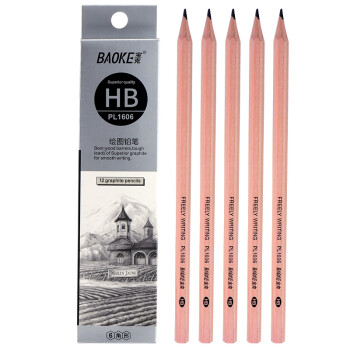 宝克（BAOKE）PL1606 办公绘图铅笔 绘画素描学生铅笔 多灰度 HB 12支