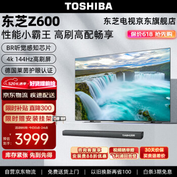 东芝（TOSHIBA）电视144Hz高刷高分区 液晶游戏平板电视机 4K全面屏智能语音 高清客厅彩电 品牌前十名 55英寸 55Z600MF