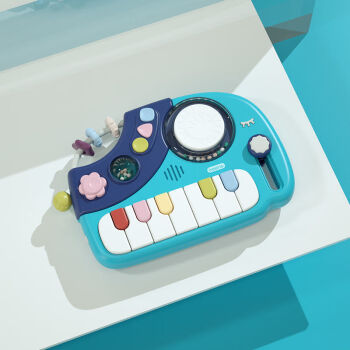 贝恩施玩具小象手指琴儿童音乐电子琴早教宝宝婴儿启蒙小钢琴 【卡布里蓝】(送电池+螺丝刀)