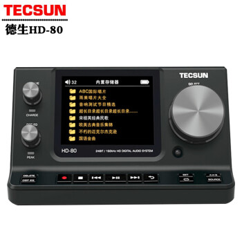 德生（Tecsun） HD-80模拟音响管家HiFi数码高保真16G闪存锂电池可充电可录音耳放 黑色