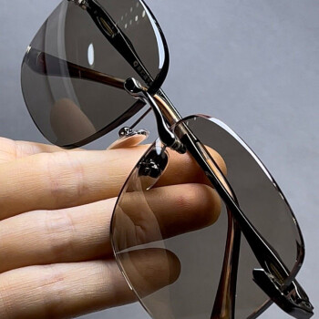 东海水晶石头镜男无框方圆养眼水晶石太阳镜墨镜清凉天然石头眼镜 水晶太阳镜