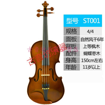杰登（Jayden）英国Stentor斯坦特实木手工小提琴儿童初学者专业级考级乐器  4/4 身高150以上