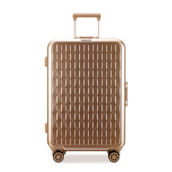 淩秀（president）鋁框旅行箱拉杆箱行李箱韓版時尚女學生登機行李箱商務 金色-亮麵款 20英寸（含箱套）