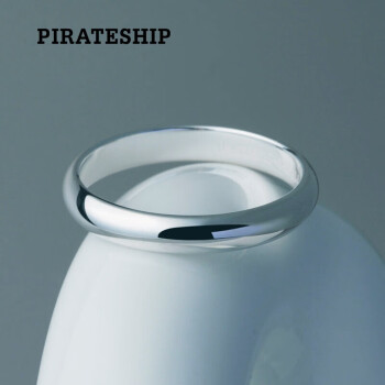 海盗船（pirateship）戒指 男女银素圈时尚气环个性情侣戒指 7号单只（内圈长约54.3mm)