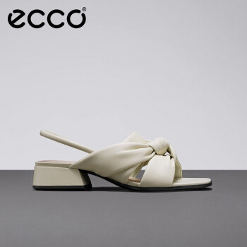 爱步（ECCO）时装凉鞋女 夏季方头露趾低粗跟单鞋 塑雅方头291353 石灰色29135301378 35