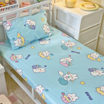 洁梦雅（jiemengya）婴儿床笠60S贡缎纯棉单件新生儿床上用品宝宝床单床垫套罩可定制 贝塔A 60x110x5cm