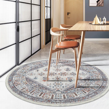 易普美家土耳其进口圆形地毯美式轻奢欧式客厅卧室椅子地毯 艾美利亚B130 直径1.2米圆