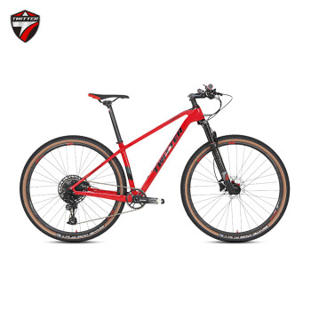 骓特骓特新款勇士pro碳纤维山地自行车12变速自行车山地车越野单车 红色 275×15寸