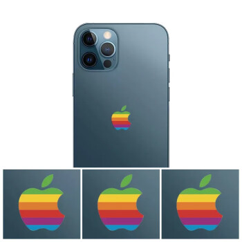 SkinAT保护贴纸适用iPhone苹果手机13 Pro Max贴膜彩虹保护贴纸logo保护膜 彩虹logo iPhone 13 Pro Max