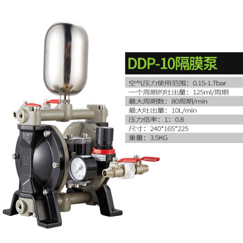 惠利得气动铝合金单向高压大功率双自吸专业涂料喷漆泵 美特DDP10隔膜泵
