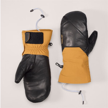 始祖鸟（ARC’TERYX）男女手套 MITTEN 23冬季新款防风雨防寒加绒加厚保暖透气滑雪手套 黑黄Yukon XS