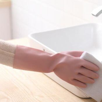 纤诗洁（xianshijie）洗碗手套女薄款防水耐用型厨房家务清洁家用洗衣服洗厕所塑胶手套 【6双】(颜色随机）