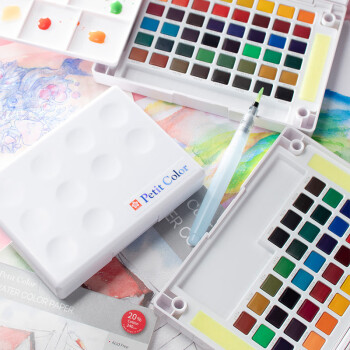樱花(SAKURA)固体水彩颜料48色套装初学者便携透明水彩画工具 学生写生美术绘画用品生日毕业礼物