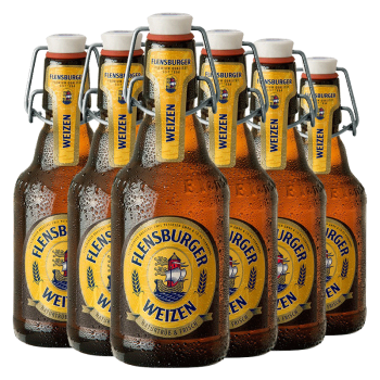 弗林博格（Flensburger）弗林博格  德国进口精酿啤酒 弗伦斯堡 比 弗林博格小麦白啤330ml* 1m 1L 6瓶