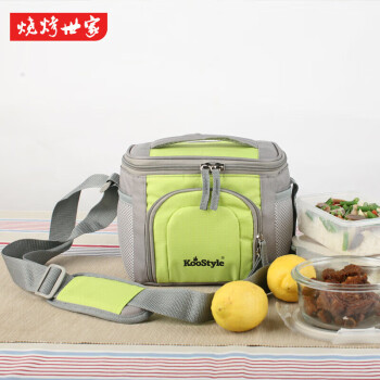 烤食代 保温包 便当饭盒包 便携保鲜野餐包 清新绿5L