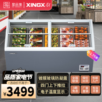 星星（XINGX）展示柜冷冻冷藏冰柜商用大容量卧式岛柜市卖场组合雪糕饮料鲜肉海鲜大容量 SD/SC-619YQ-E