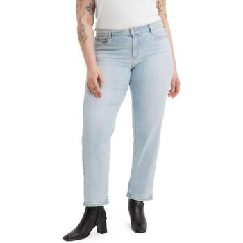 李维斯（Levi's）女裤 24年夏季新款女士时尚舒适高腰百搭牛仔萝卜裤 蓝色