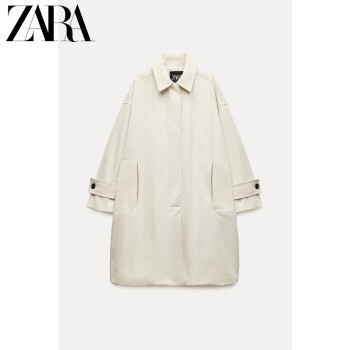 ZARA24夏季新品 女装 ZW系列带口袋风衣外套 0518066 712 白色 XS-S (165/84A)
