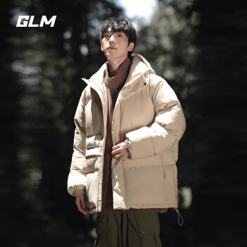 GLM森馬集團品牌棉服男士連帽秋冬季純色棉衣加厚保暖男裝衣服外套