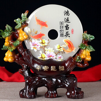 铁圈礼业 乔迁新居礼品家居摆件 客厅酒柜电视柜玄关装饰品家用摆设工艺品 送朋友新房搬家礼物 鸿运当头小号