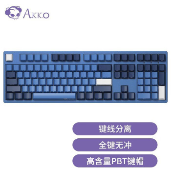 AKKO 3108游戏机械键盘电竞办公 打字笔记本USB侧刻PBT 艾酷 108键海洋之星侧刻【橙轴】 无光