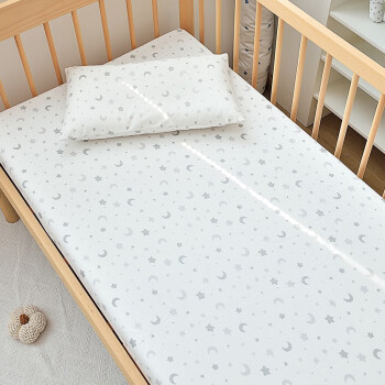 洁梦雅（jiemengya） A类纯棉针织婴儿床笠单件儿童婴幼儿床上用品定做 新生儿宝宝床 星月 80*150*5cm
