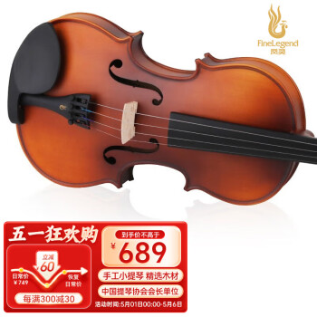 凤灵（FineLegend）小提琴儿童成人手工小提琴新手入门专业考级练习哑光1/8初学琴