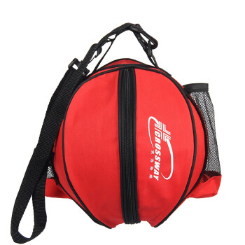 克洛斯威（CROSSWAY）学生双肩篮球包篮球袋训练运动背包足球排球网兜 红色;单肩-圆形球包